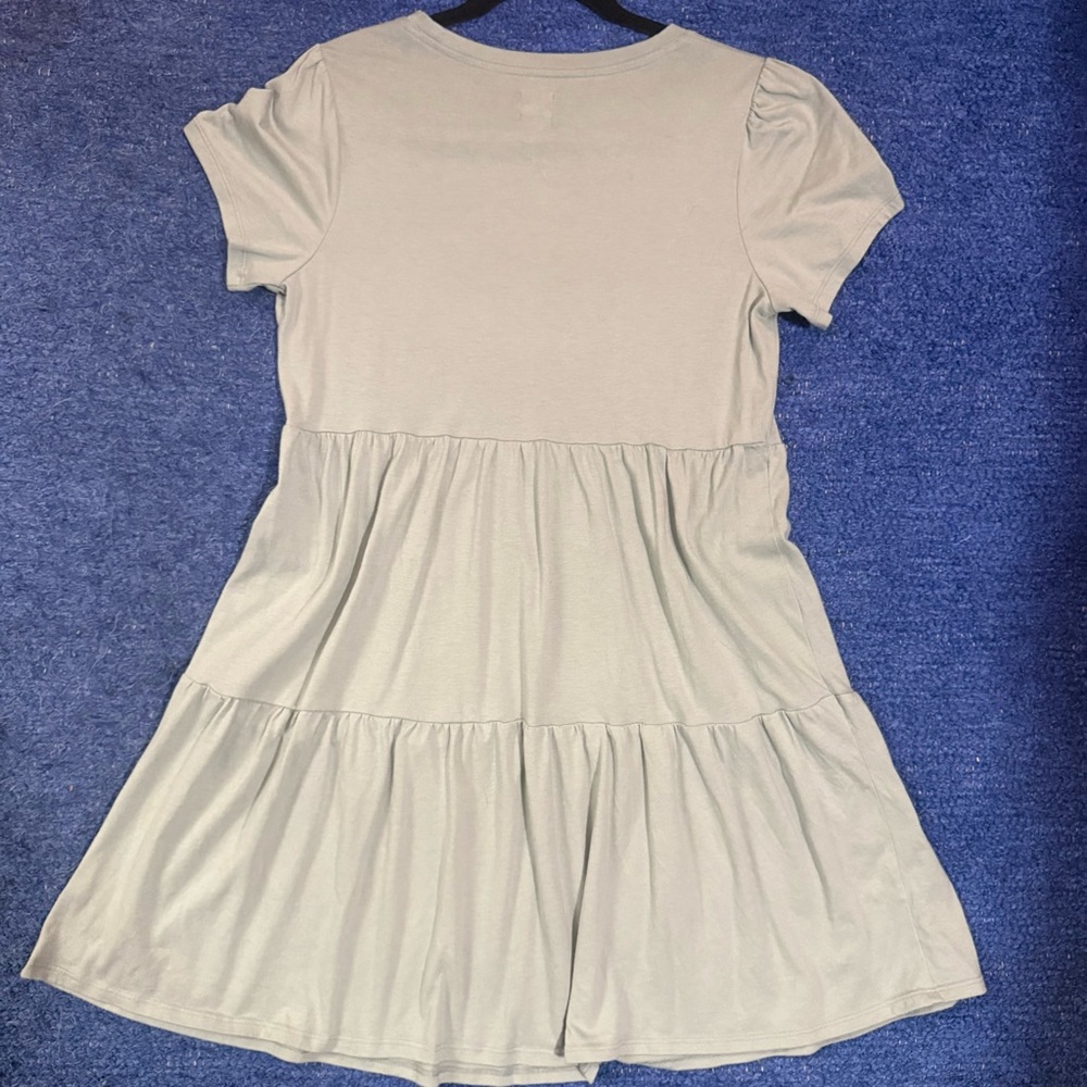 Gap Slub-Knit Waist-Defined T-Shirt Dress for Women in Sage Green - Picture 2 of 6